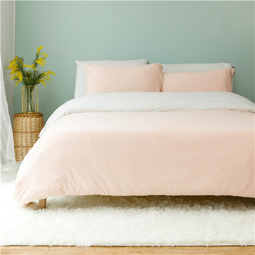 2020夏1.8m床針織四件套-粉色花紗