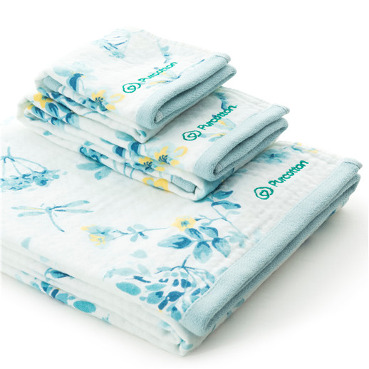 2020春夏成人華夫格浴巾 蜻華漫舞