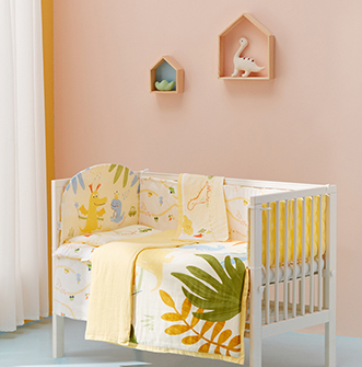 21秋嬰兒紗布床品11件套