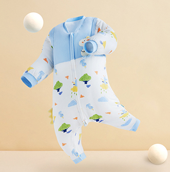 21秋嬰童紗布微厚分腿睡袋  塔塔里叢林