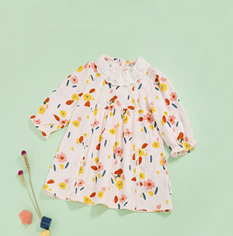 21秋嬰兒紗布連衣裙   精靈朵朵粉