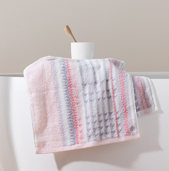 21秋成人雙面毛圈浴巾-波紋粉