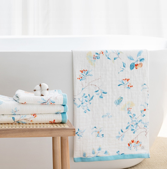 21秋成人紗布華夫格浴巾-祥韻