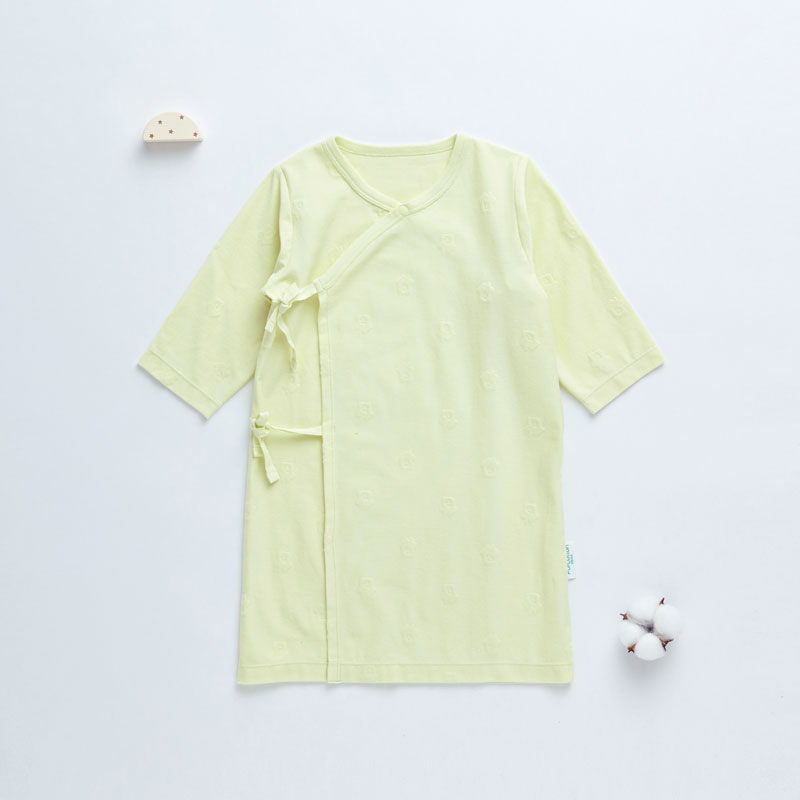 嬰兒針織提花和袍 新生綠
