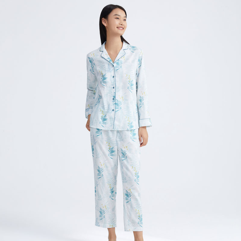 女士微彈紗布家居套裝
